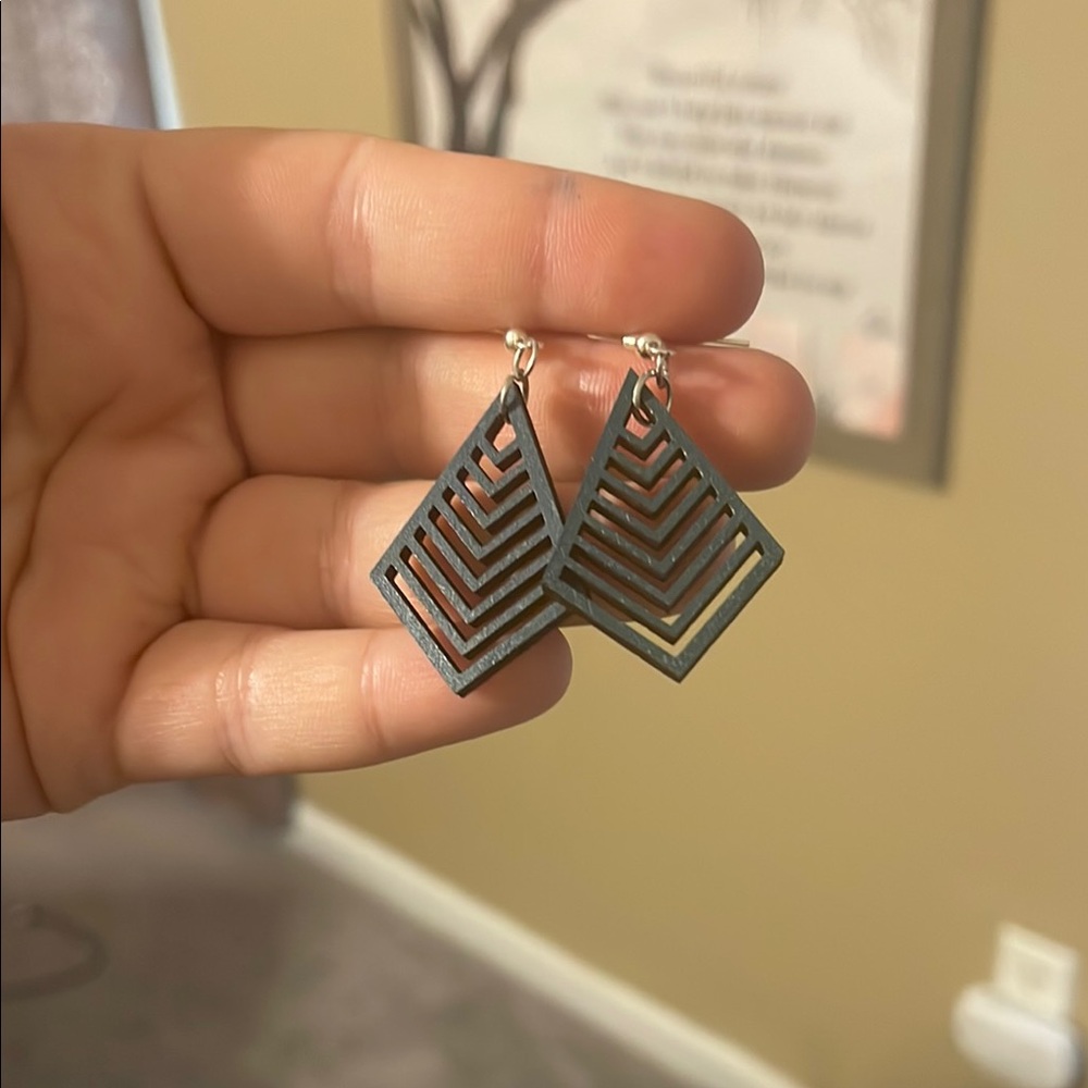 Geometric Black Earrings